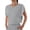 Gray, variant on Women's Summer Round Neck Quick Dry T-Shirt, Solid Breathable Lightweight Short Sleeve Athletic Casual Top Black S