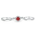 thumbnail image 3 of Three Piece Art Deco Ring Band Garnet CZ 925 Sterling Silver Size 6, 3 of 3