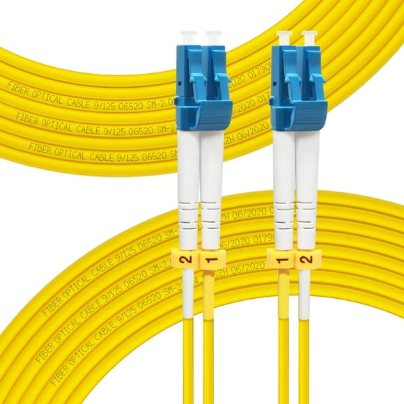 FLYPROFiber- Câble de Fibre Optique OS2 100m/328 Pieds LC à LC, Options de Longueur : 0.2m-300m, 1G/10GB Mode Unique Duplex 9/125um SMF Cordon de Fibre Optique LSZH 100 Mètres (328 Pieds)