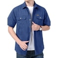 thumbnail image 3 of Fredd Marshall Men's 100% Cotton Short Sleeve Hiking Shirt with Pockets, 3 of 4