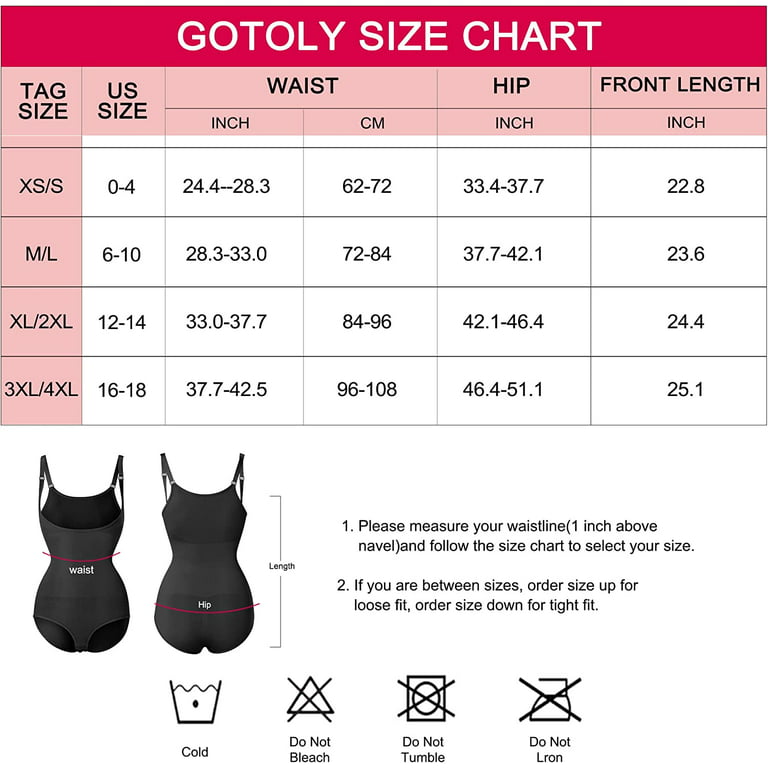 Gotoly Womens Shapewear Bodysuit Comfortable Tummy Control Waist Trainer  Butt Lifter Panty Stomach Body Shaper(Black Medium/Large)