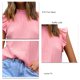 thumbnail image 1 of Top sin mangas con volantes en el cuello, diseño de volantes, Color puro, ajuste holgado, blusa informal para mujer para viajes diarios y citas, 1 of 5