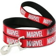 thumbnail image 1 of Marvel Comics Pet Leash, Dog Leash, Marvel Red Brick Logo Red White, 4 Feet Long 1.5 Inch Wide, 1 of 4