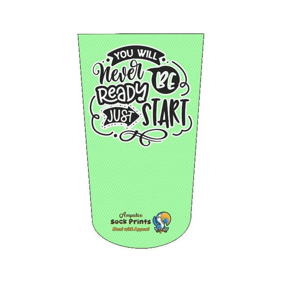 Amputee Sock "You Will Never Be Ready Just Start V1", 3PLY Residual Wound, Over Shrinker Sock