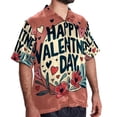 thumbnail image 2 of Valentine's Day Font Men's Short Sleeve Spread Collar Tops, Casual Button Down Shirts, Printed Summer Beach Shirts, Unisex, 2 of 6
