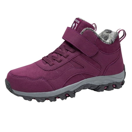 GHSOHS Boots for Women Mid Calf Boots Ankle Booties Shoes Heel Boots for Women Couple Women Middle And Elderly High Top Thick Velvet Slip And Comfortable Cotton Shoes Warm Sports Cotton Shoes Size 36