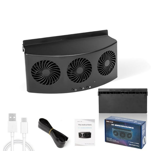 Usb Rechargeable Car Window Exhaust Fan With High-Speed Cooling For All Models