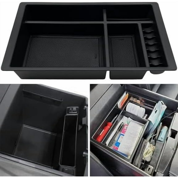 Center Console Organizer Compatible with 2015-2020 Chevy Yukon Tahoe Suburban and 2014-2018 GMC Sierra Silverado Tray Accessories Armrest Storage-Full Console w/Bucket Seats ONLY