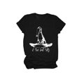 thumbnail image 1 of Halloween Shirts for Women, Tshirts Womens Fall Fashion Tops, if The Hat Fits Witch Hats Women'S Crew Neck T Shirt, 1 of 6