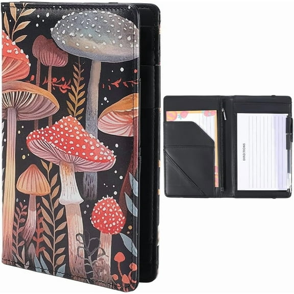 Leather Clipboards Padfolio Portfolio Organizer Portfolio Folder Binder Storage Clipboard with 5 Pockets Notepad Elastic Closure and Pen Loop