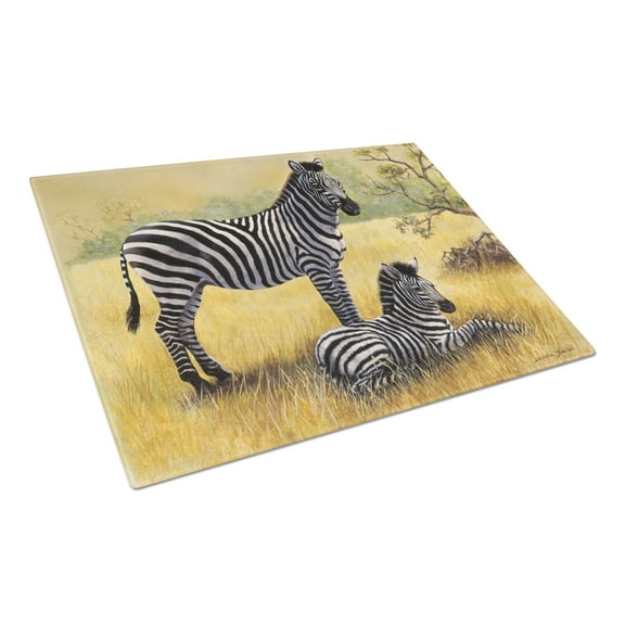 Carolines Treasures BDBA0308LCB Zebras by Daphne Baxter Glass Cutting Board Large, 12H x 16W, multicolor