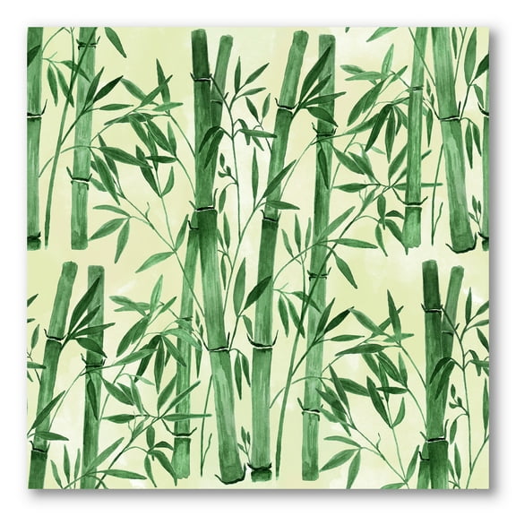 The Forest of Bamboo Branches I 16 in x 16 in Painting Canvas Art Print, by Designart