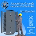 thumbnail image 3 of 71" Metal Garage Storage Cabinet with 4 Adjustable Shelves and Locking Doors, Tall Freestanding Garage Cabinet for Office, Home, Kitchen, Grey(71"H x 36"W x 16"D), 3 of 8