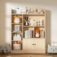 thumbnail image 2 of DIYART Oak  Kids Bookshelf, Kids Bookcase with 7 Cubbies and 2 Cabinets, Freestanding Book Storage Shelves for Bedroom, Playroom, Hallway, 2 of 7
