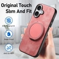 thumbnail image 7 of For IPhone 17 Case Retro Leather Circular Rotating Stand Shockproof Phone Case,Pink,For iPhone 17, 7 of 7