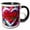 Black/White, variant on 3drose, Valentines Day. a Heart Full of Red Rose Flowers. Gift, Charm, Card, 11oz Two-tone Yellow Mug
