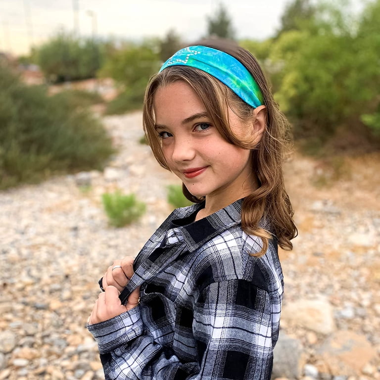 FROG SAC 2 Rhinestone Headbands for Girls, Tie Dye Headband  display picture 2