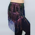 thumbnail image 5 of BLTIBY Womens Belly Dance Skirt Fringe Skirts Sparkly Sequin Hip Scarf Party Carnival Costume Rave Festival Outfit Purple Free Size, 5 of 5