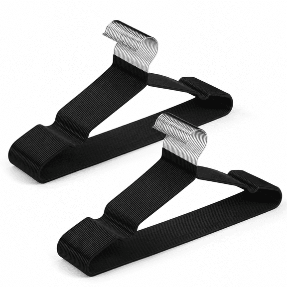 50 Pack 15 Inch Non-Slip Rubber Coated Metal Heavy Duty Space Saving Hangers