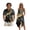 Black Golden Marble, variant on Skull Bat Flame Print Matchable Couple Hawaiian Luau Shirt for Men, Summer Sleeveless Beach Long Shirt Dress for Women, 2026 Holiday Party Tank Dress Matchable Couple Travel Outfit, Size L