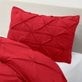 thumbnail image 2 of Nestl 2 Piece Pinch Pleated Pintuck Duvet Cover Set with Shams, Soft Microfiber,Button Closure Bedding Set, Twin - Cherry Red, 2 of 9
