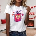 thumbnail image 2 of T-shirts de la Saint-Valentin pour Femmes 2026 Mode Manches Courtes Col Rond Cœur Graphique, 2 of 4