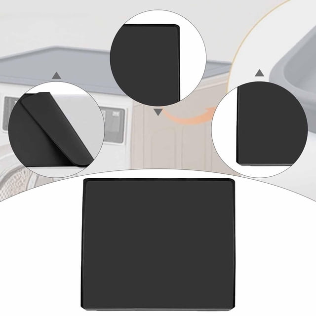 veasfak Washer and Dryer Topper Cover Protector Mat Raised Edges Multipurpose Washing Machine Storage Pad for Countertop Laundry Room Black