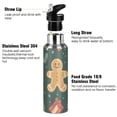 thumbnail image 3 of Yayeee 20oz Insulated Water Bottle Double Wall Stainless Steel with Flip Straw Lid, Brown Christmas Gingerbread, 3 of 7