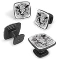 thumbnail image 2 of 4 Pcs Cabinet Handle Drawer Pulls Cow and Sunflower Knobs with Screws Square Furniture Office Cabinet Knob Decoration, 2 of 8