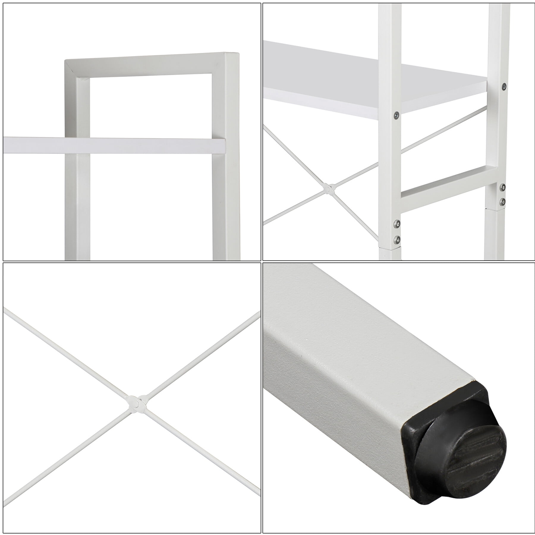 HomGarden Over The Toilet Storage 3-Shelf Bathroom Spacesaver MDF Organizer 24.8’’L x 64.4’’H White