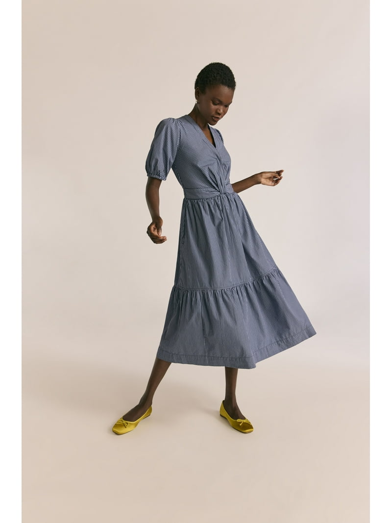 knee length dresses for ladies The Twist-Front Midi Dress main image 0