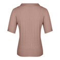 thumbnail image 5 of Charmgo Womens Sweaters Clearance, Women's Short Sleeve Solid Lapel V Neck Knit Pullover Sweater Tops, Fall Sweaters for Women 2024 Pink S, 5 of 7