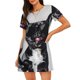 thumbnail image 1 of Balery Cool French Bulldog Wine Camisón de manga corta con cuello redondo para mujer, cómodo y elegante., 1 of 6