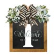 thumbnail image 1 of Señal De Bienvenida De Guirnalda Placa decorativa para puerta con 26 letras, adornos de madera para jardín, señal de bienvenida para puerta (I) Ehuebsd Libre de BPA, 1 of 7