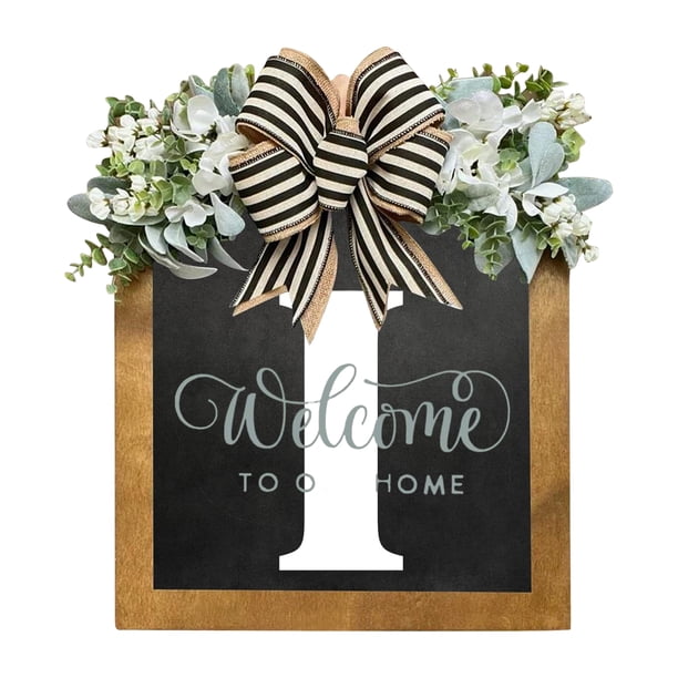 Placa decorativa para puerta con 26 letras, adornos de madera para jardín, señal de bienvenida para puerta (I) Ehuebsd Libre de BPA