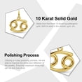 thumbnail image 2 of Cancer Zodiac Charm Pendant - 10 Karat Soild Gold - Astrology Pendant - Great For Gifts - Dainty Charm - Great For Layering, 2 of 5