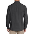 thumbnail image 3 of Camisas de vestir de negocios de manga larga con botones para hombres, rayas, S, negro, 3 of 5