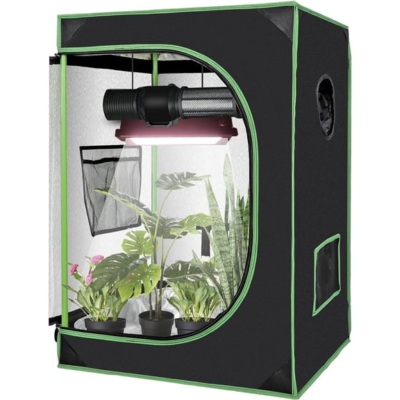 HOWEN 48"x24"x60" Grow Tent Indoor Greenhouse, Hydroponic Mushroom Tent with Observation Window, Reflective Mylar for Plant Cultivation and Growth