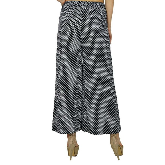 Bimba Womens Designer Pajamas Black Cotton Wide Leg Palazzo Pants