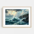 thumbnail image 2 of Crashing Waves on a Stormy Coast - Painting Seascape Ocean Waves Coast Nature Landscape Scenic Unframed Wall Art Print 32 x 48 inches, 2 of 7