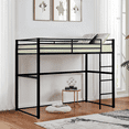 thumbnail image 5 of MAYEERTY Metal Full Size Loft Bed, Loft Bed Frame with Safety Guard Rails & Flat Ladder, for Kids Teens Adults, Black, 5 of 12
