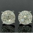 thumbnail image 2 of Men's 14K White Gold Plated 2Ct Round Lab Created Diamond Cluster Stud Earrings, 2 of 2