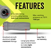 Flexzilla SwivelGrip Garden Hose 5/8 in. x 75 ft., Lightweight All-Weather Water Hose, Durable and Flexible, Leak-Free Connections, ZillaGreen