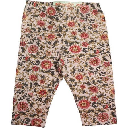 - Mish - Baby Girls - 100% Cotton - Floral Capri Pants Pink Floral / 24 Months