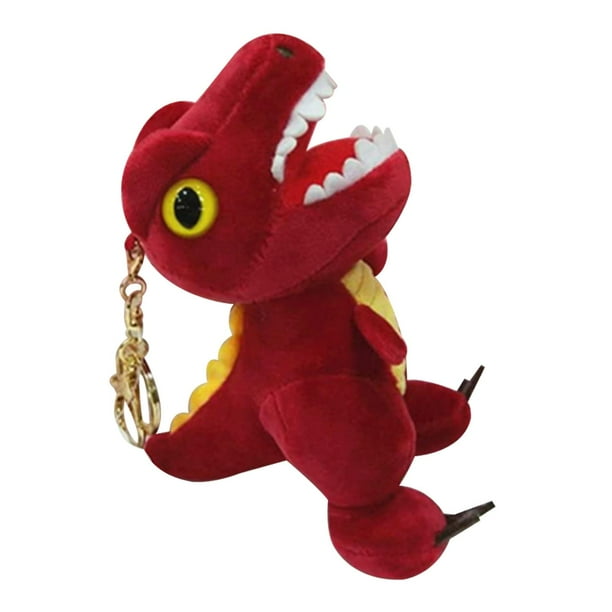 Llavero relleno de dinosaurio, llavero decorativo de felpa para decoración, mochila de cumpleaños , Rojo