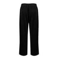 thumbnail image 5 of WTOBBY Women's Casual Wide Leg Elastic Waist Ribbed Knit Loose Bottoms with Pockets Soft Lounge Pants for Home,Black L, 5 of 8