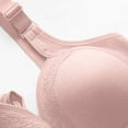 thumbnail image 4 of KHONTS,Women's Front Snap Everyday Bras Wireless Push up Senior Bra Lace Mesh Breathable Deep V Ultra Soft Bralettes Pink 38, 4 of 7