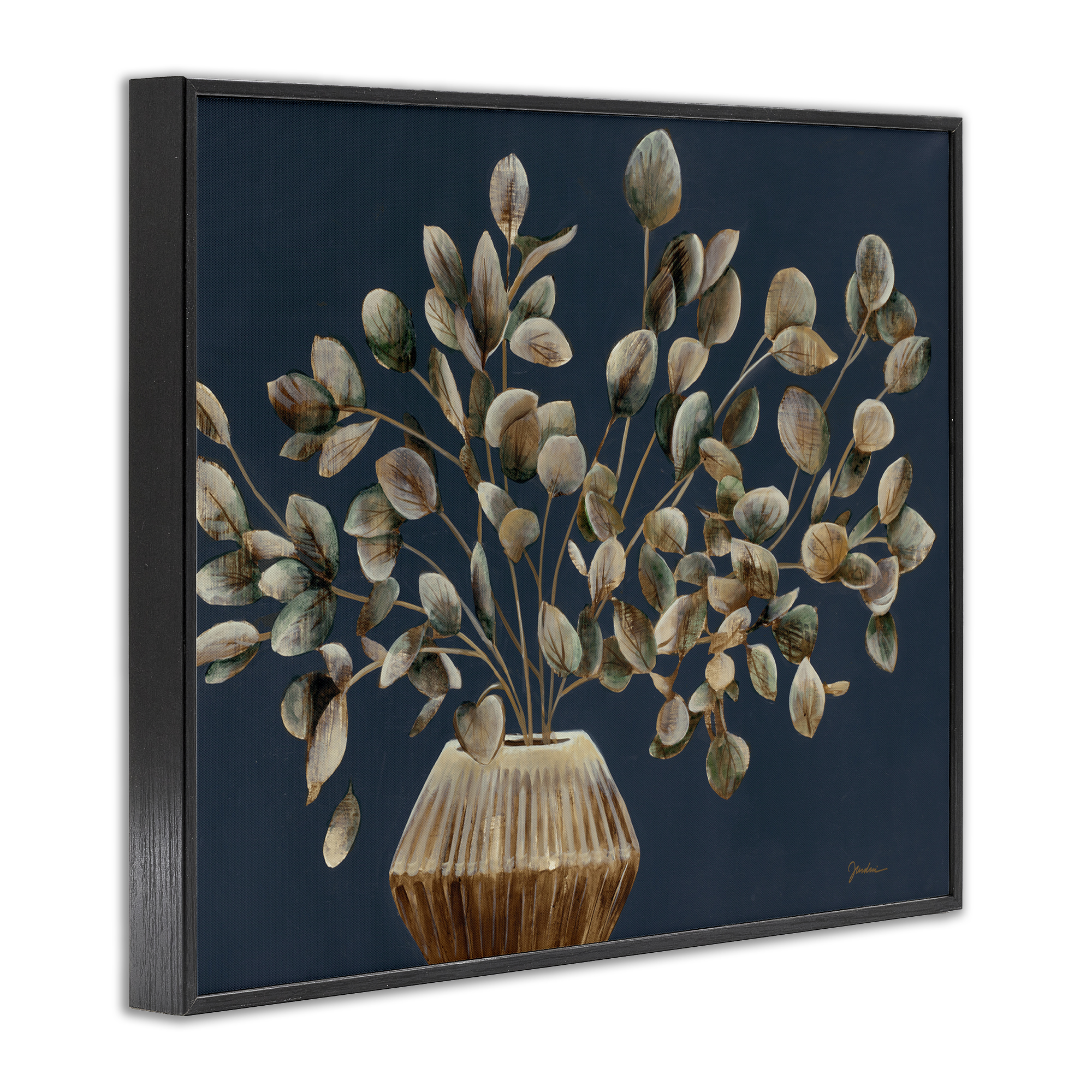 Stupell Industries Rustic Eucalyptus Leaves Botanical & Floral Painting Black Framed Art Print Wall Art, 30 x 24