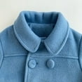 thumbnail image 5 of Girls Boys Wool Blend Winter Coat Cloak Button Jacket Long Sleeve Solid Color Coat Warm Pea Coat Jacket Baby Fall Winter Clothes for Boys Girls Size 4-5, 5 of 6