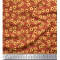 thumbnail image 1 of Soimoi Georgette Viscose Fabric Text & Tiger Face Cartoon Print Fabric by The Yard 42 Inch Wide, 1 of 3